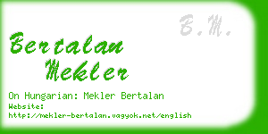 bertalan mekler business card